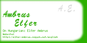ambrus elfer business card